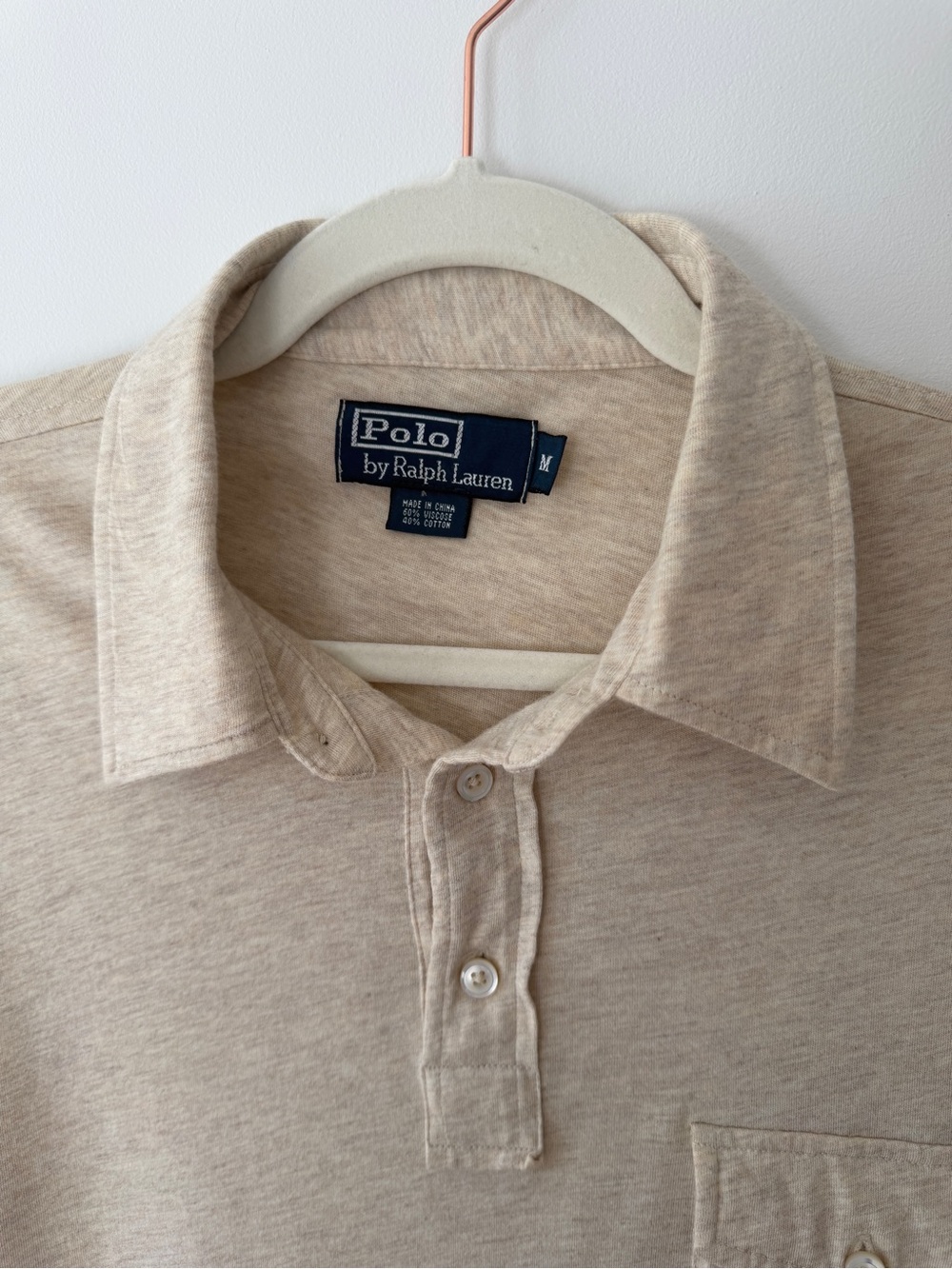 Polo Ralph Lauren Long Sleeve Polo Shirt Beige Si… - image 5